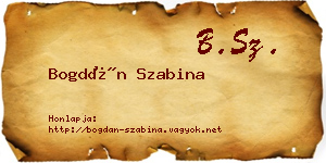 Bogdán Szabina névjegykártya