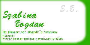 szabina bogdan business card